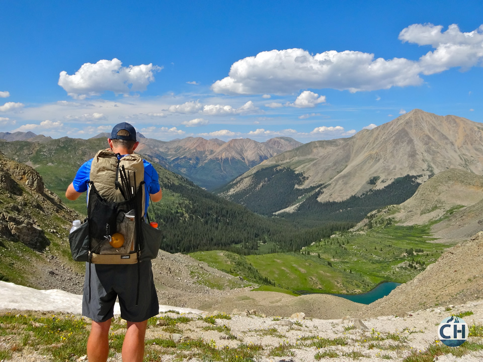 man travel with backpack