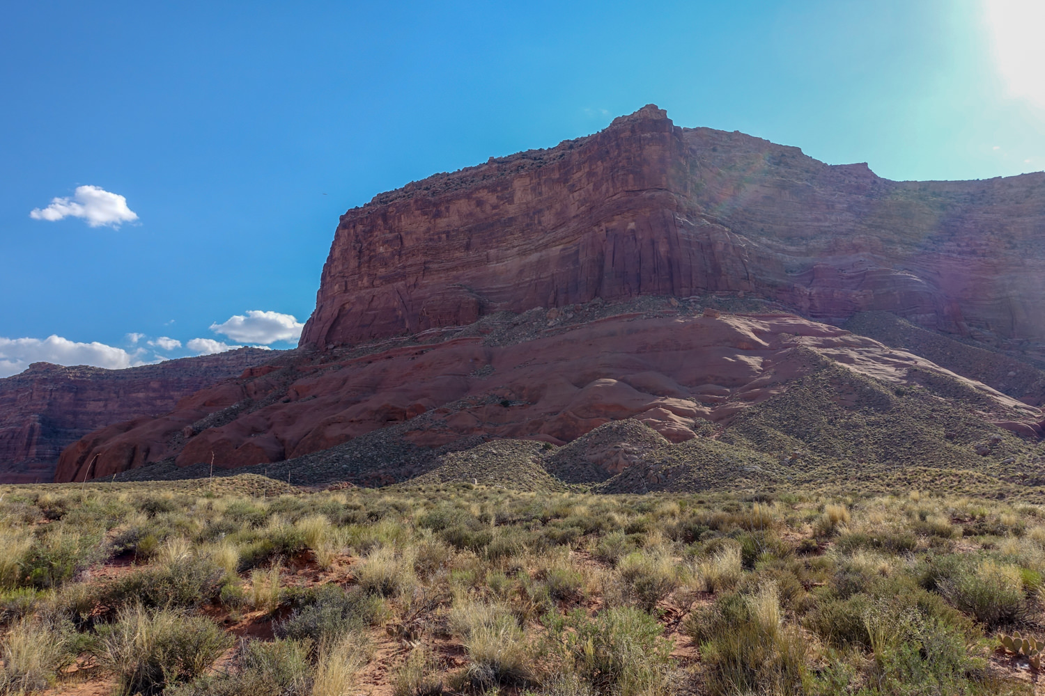  This "squared off" section of cliff is a key navigation feature (read above). 