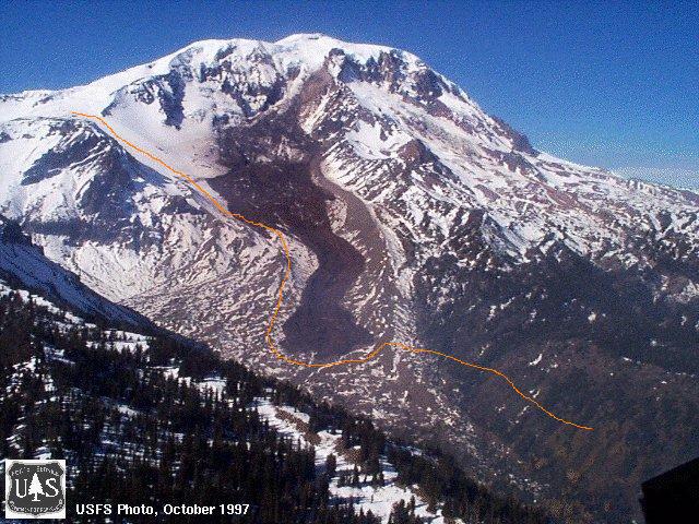 A photo of "the gap" - treacherous, off-trail, & experts only (USFS photo)