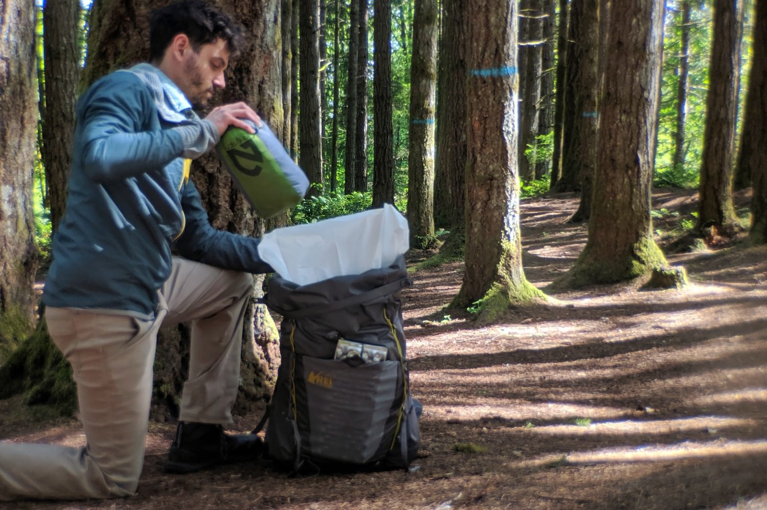 Lining your pack with a trash compactor bag is a cheap and easy way to keep your items dry.