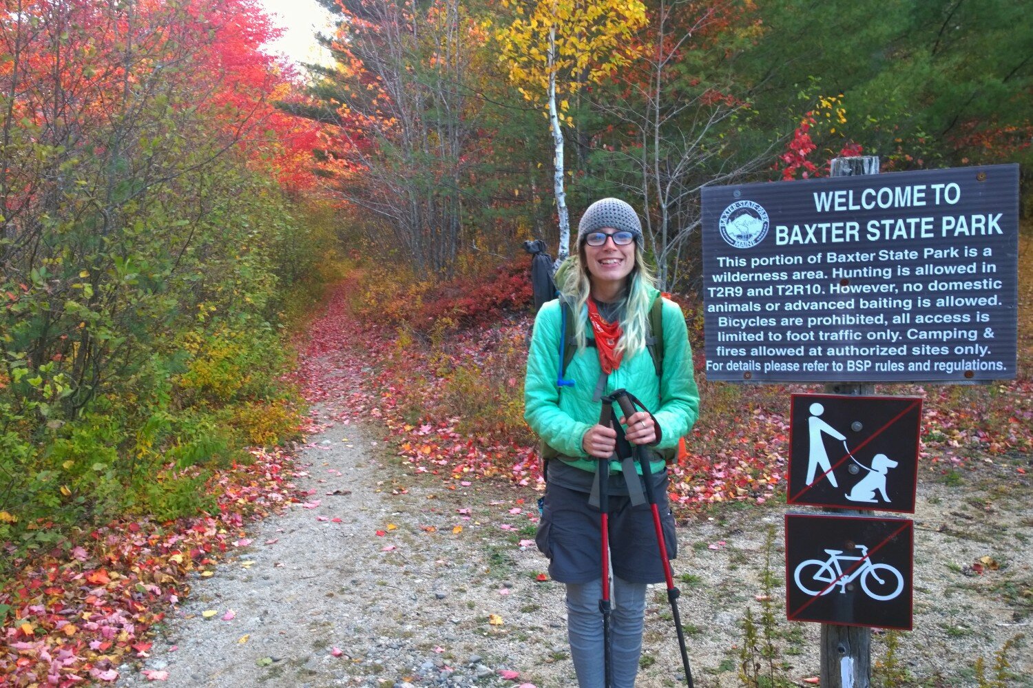 Entering Baxter State Park in Maine.