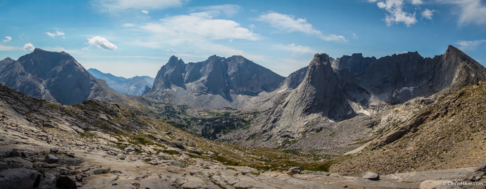 Cirque of the Towers panorama from Texas Pass