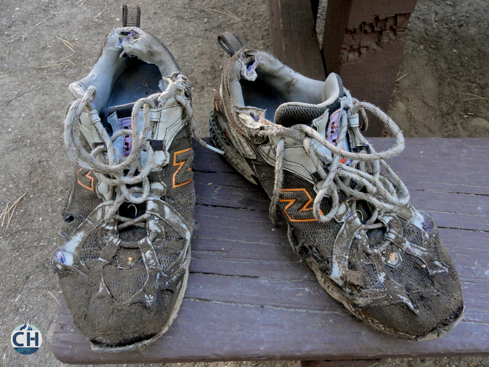 Dave's shoes after 900+ miles on the PCT
