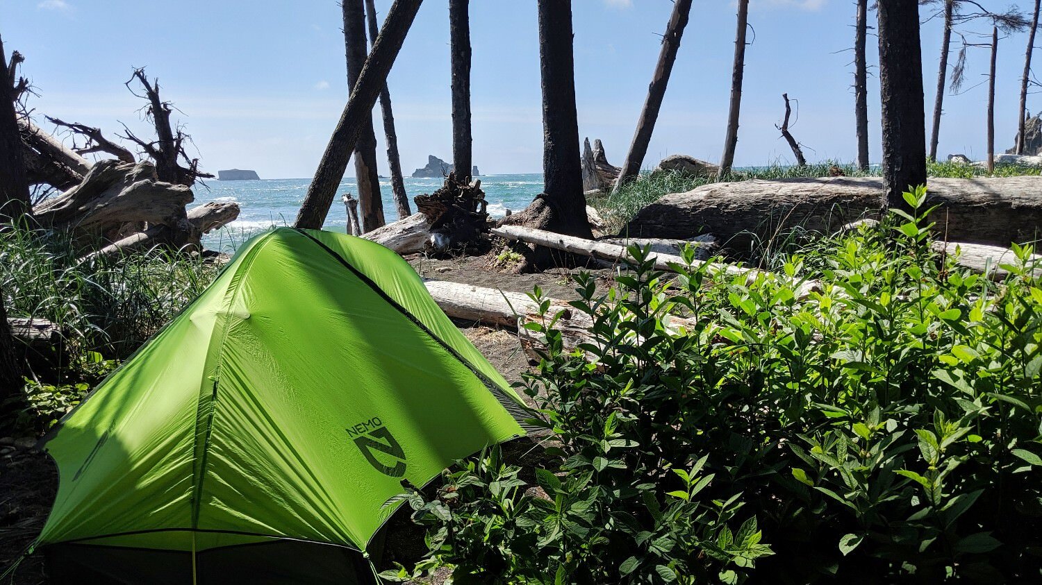 Backpacking the North Coast Route in Olympic National Park with the NEMO Hornet 2P.