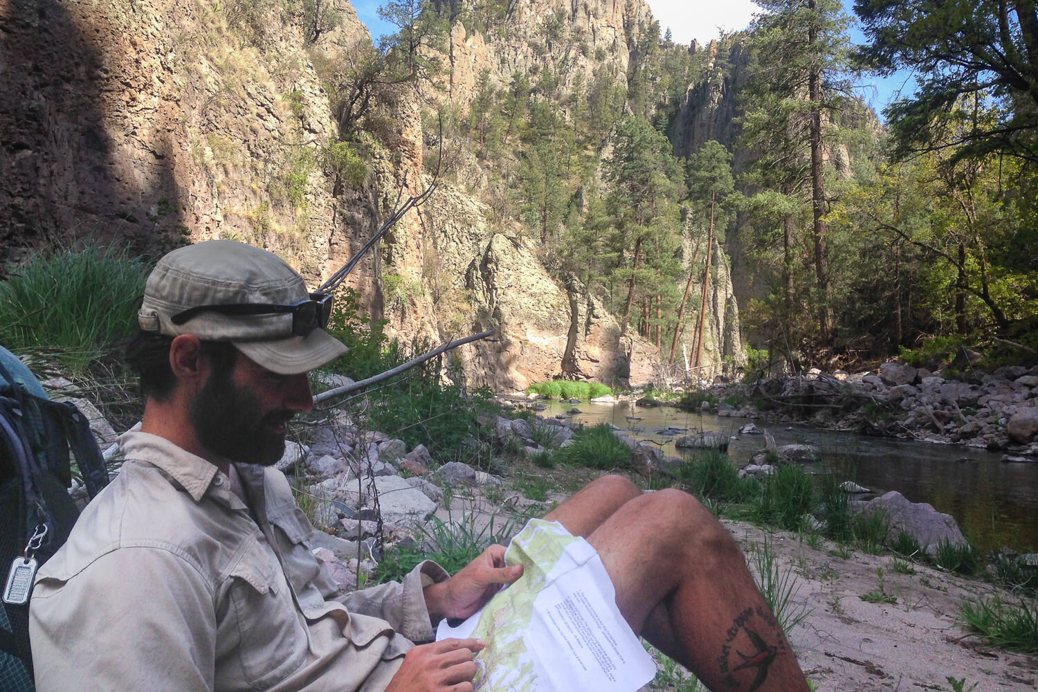 Using a Jonathan Ley Map while on an alternate route along the Gila River in New Mexico