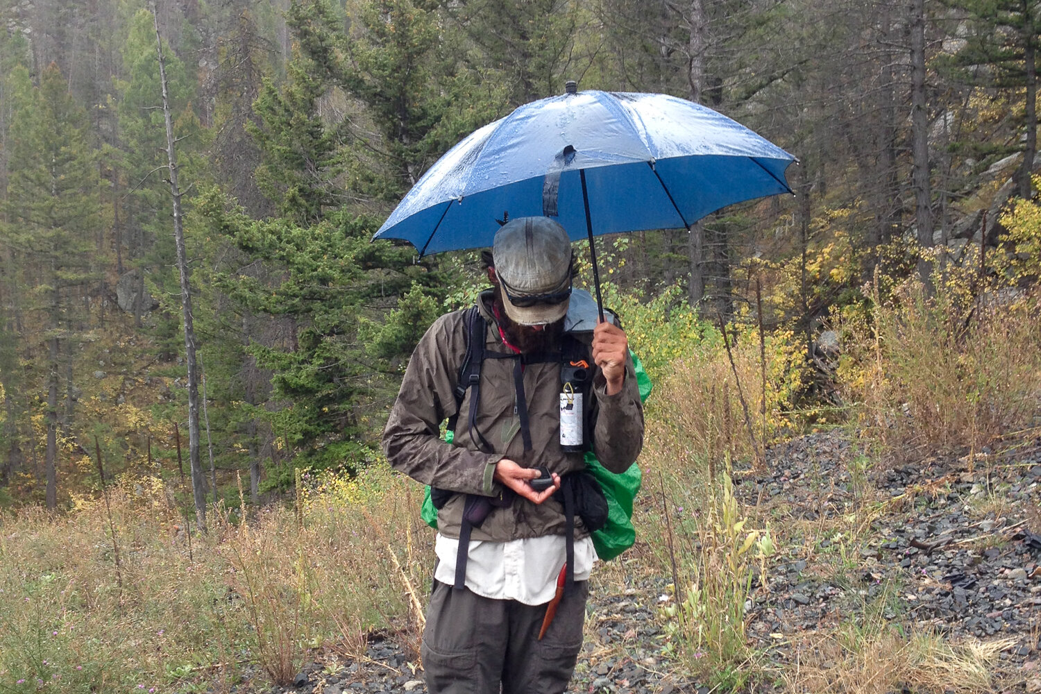 Armed with bear spray, a GPS, and an umbrella on the CDT
