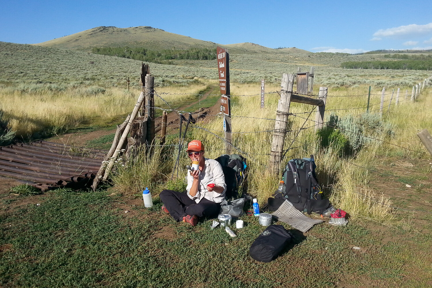 Taking a “dinner break” in grizzly country on the side of a dirt road