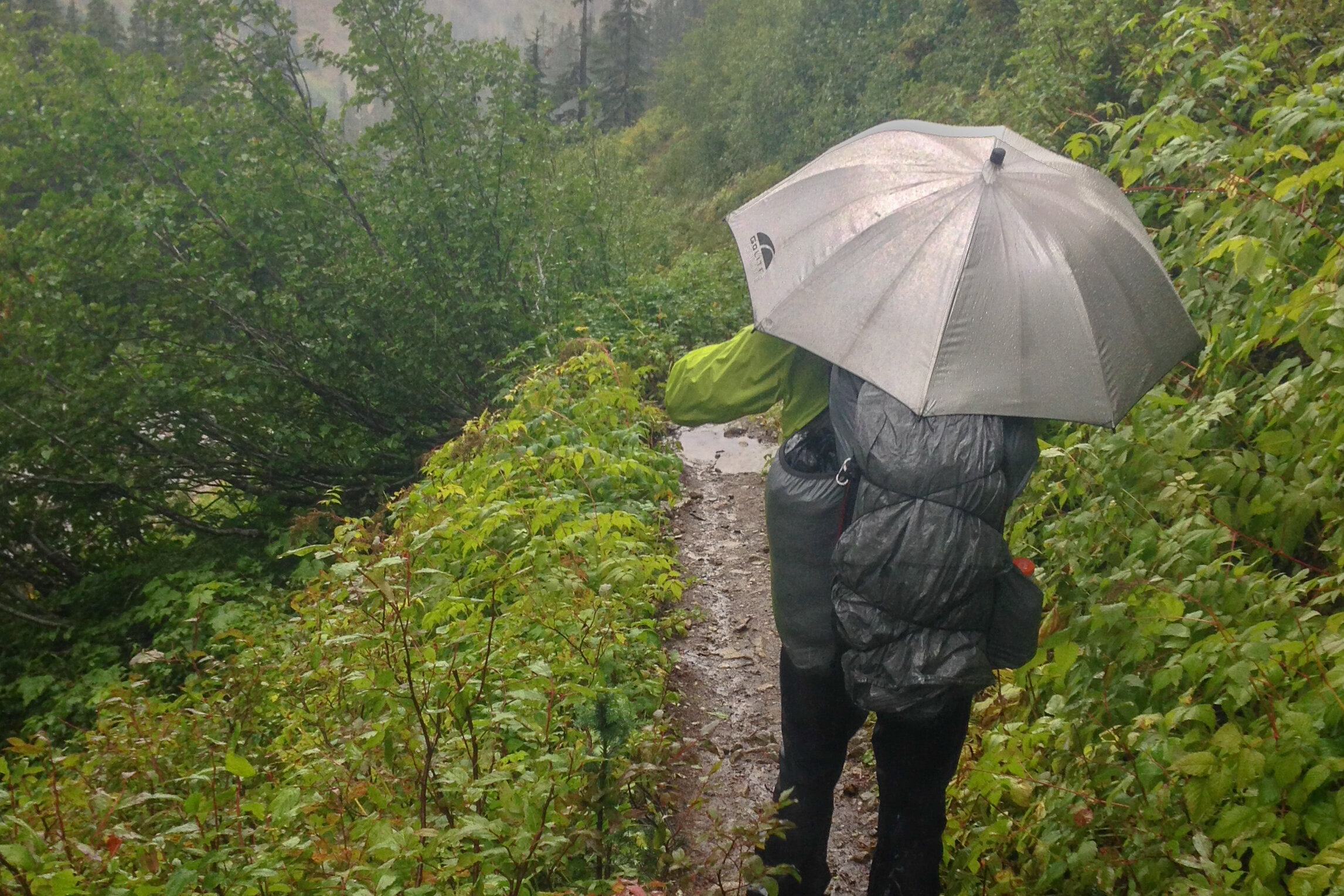 an umbrella like the Six Moons Designs Silver Shadow be an excellent supplement to lightweight rain gear.