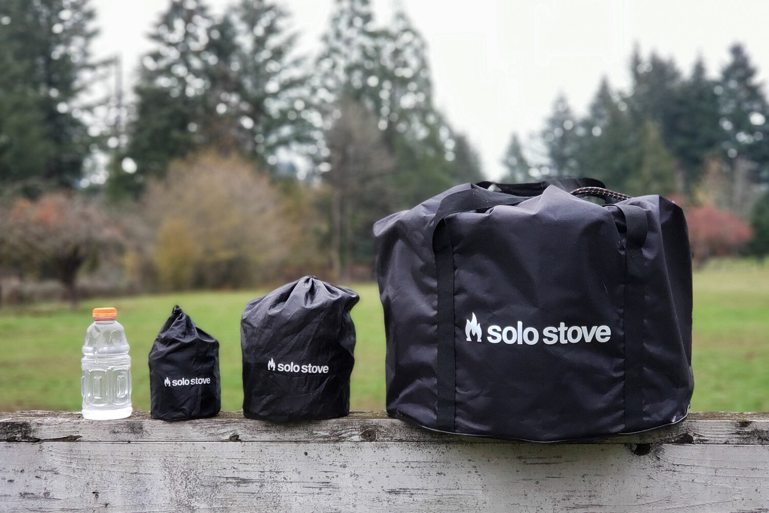 From left to right: Solo Stove Lite, Solo Stove Campfire, and Solo Stove Bonfire.