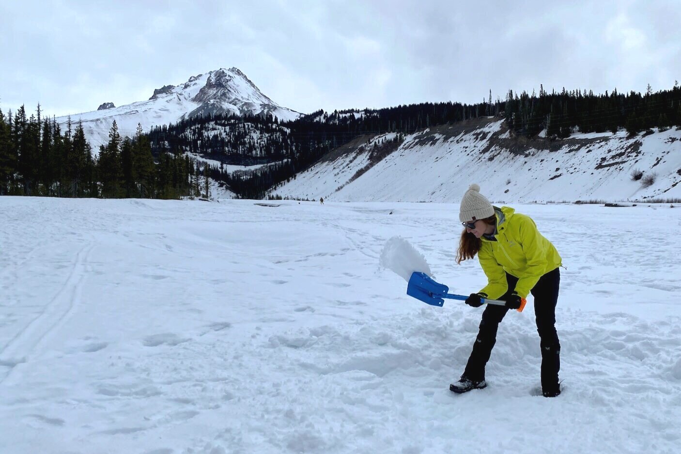 A lightweight shovel, like the Backcountry Access B-1 EXT Bomber, is an essential tool for the winter camp.