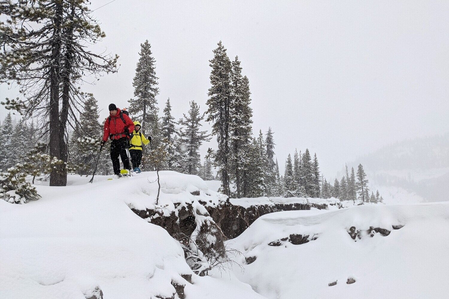 Navigating in the snow can be difficult, so bring plenty of tools & keep your eye on landmarks as you go.