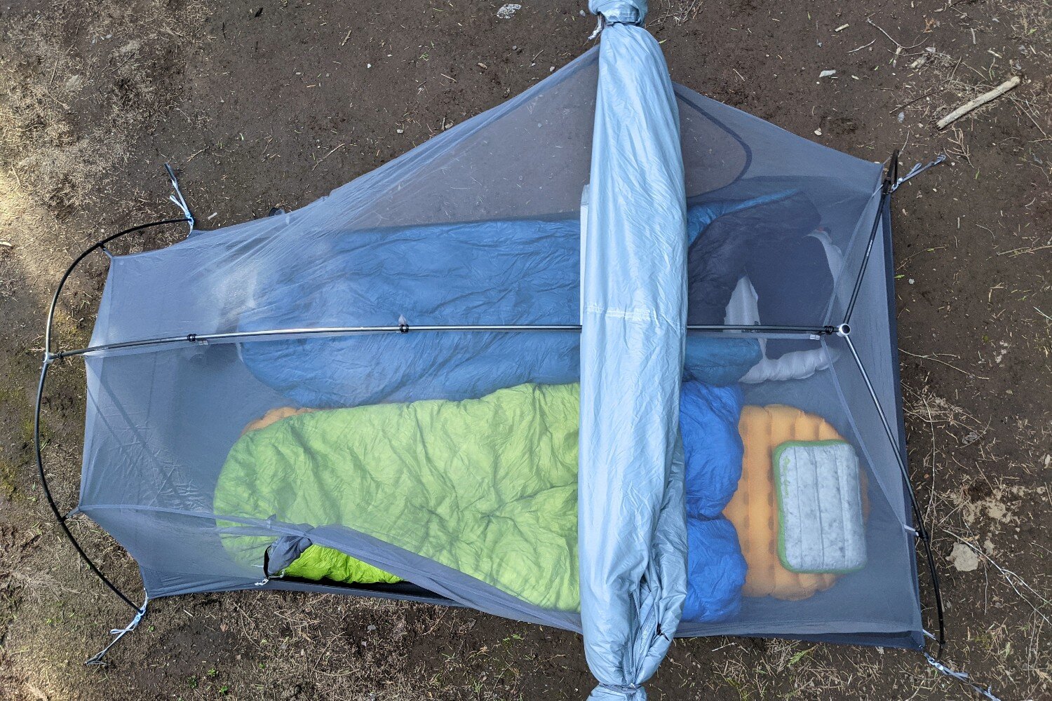Both sides of the raifly can be rolled up, or you can do one side at a time depending on the weather.