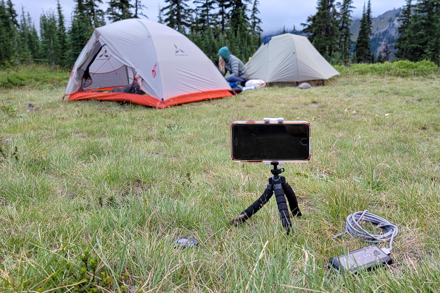 Gear list: Phone or Camera, Holster, Tripod, Remote, cloth, Waterproof case, Power bank, and a Short charging cable