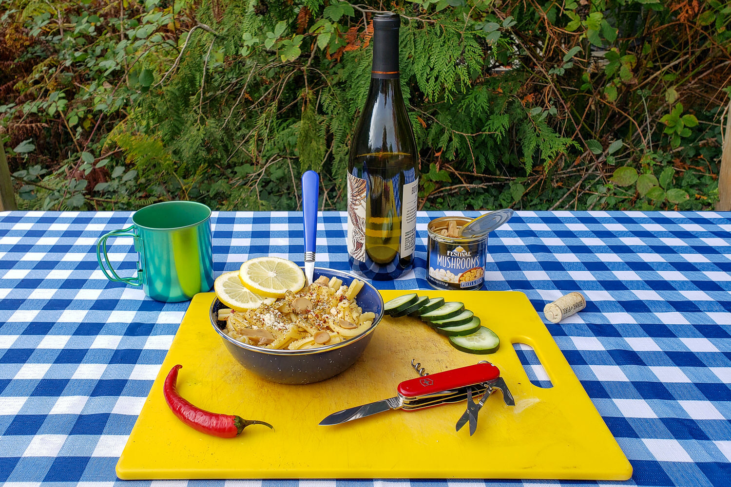 A multitool like tHE VICTORINOX SWISS ARMY HUNTSMAN can be really helpful in the camp kitchen