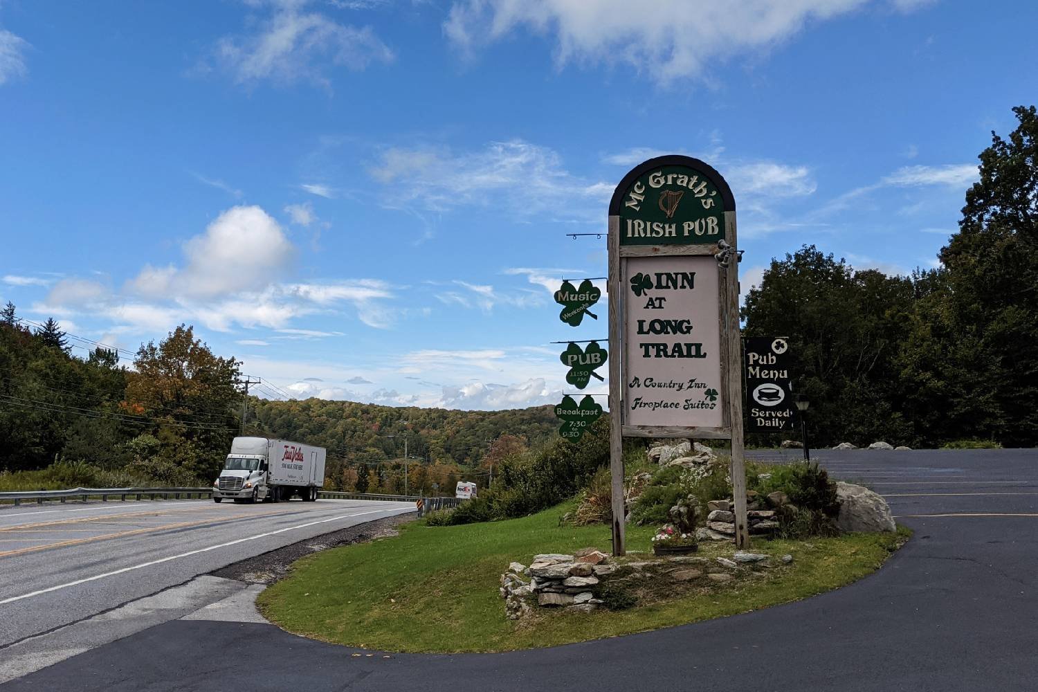 A sign for the Inn at the Long Trail