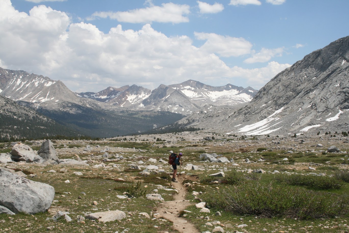backpacker on the john muir trail