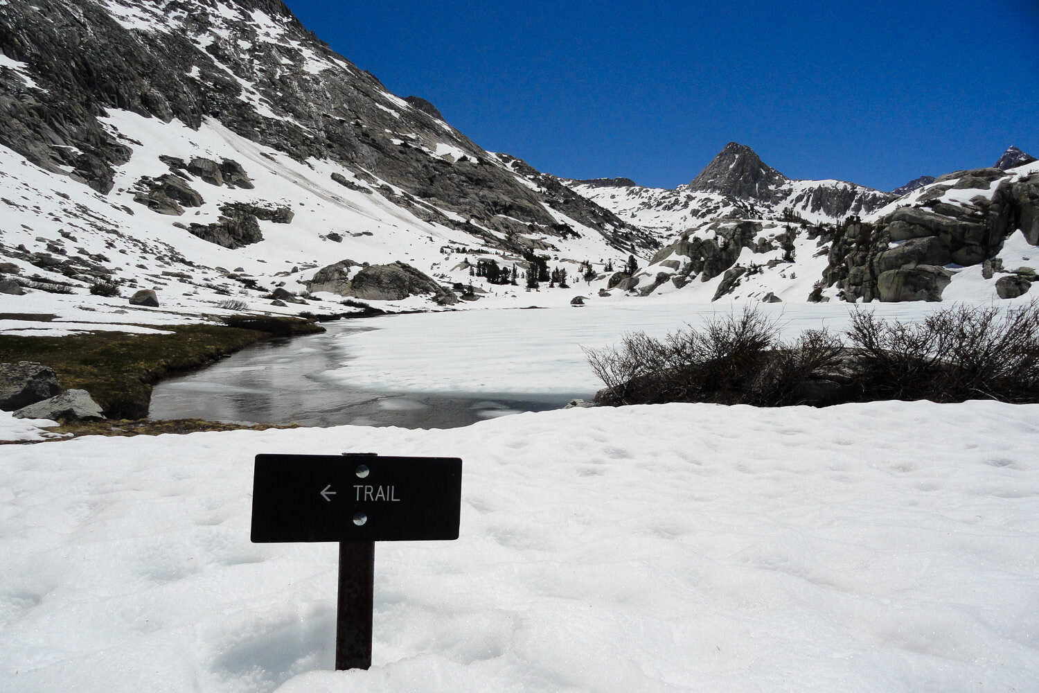 Deep Snow persists longer than usual in the Sierra Nevada
