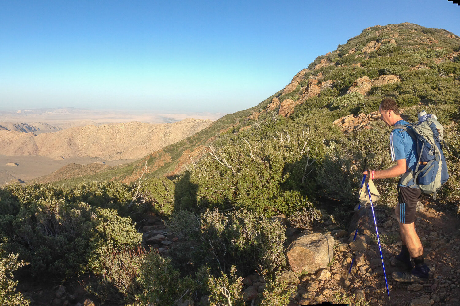 A view from a high mountain passes in the “desert section” of Southern California