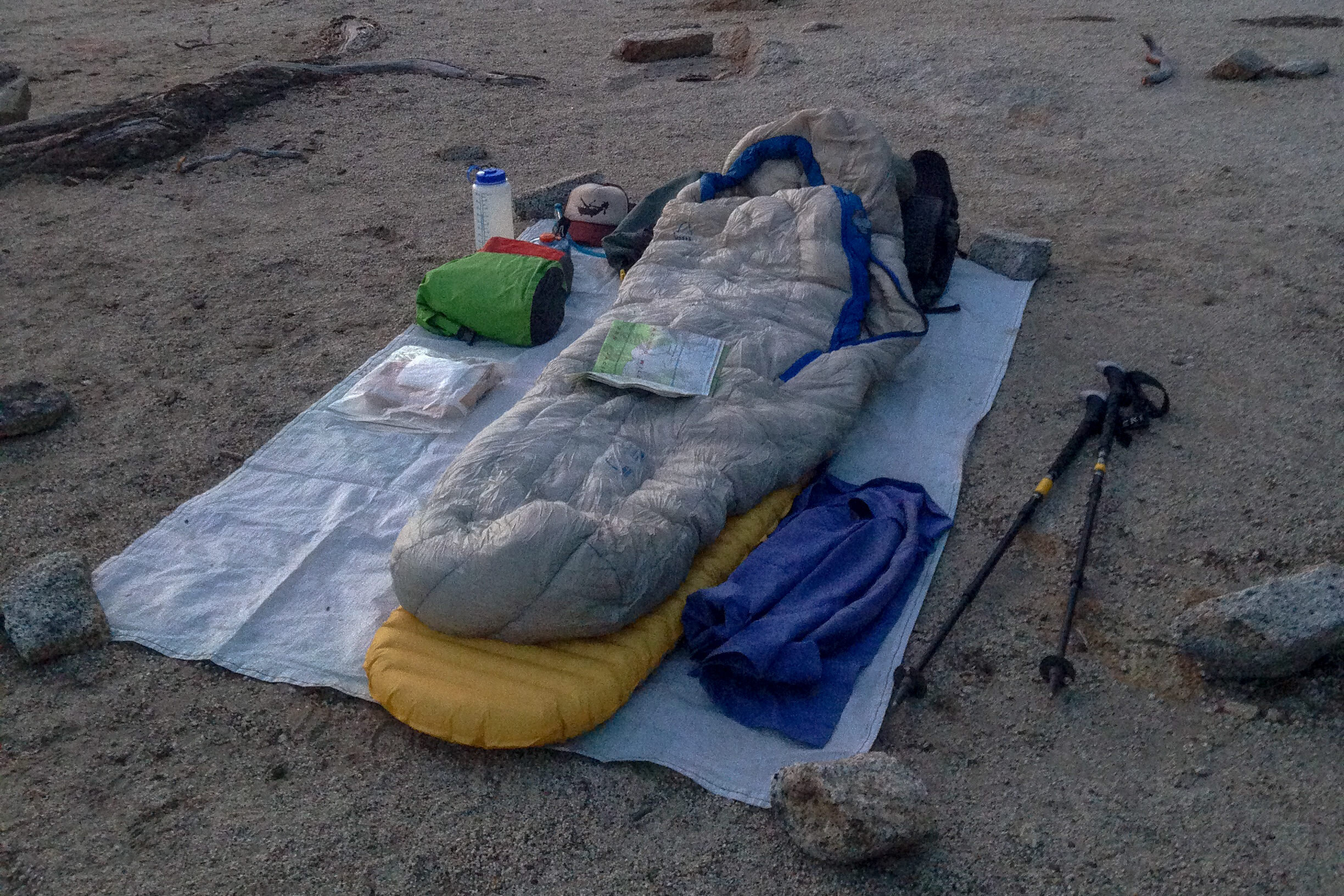 cowboy camping with an ultralight setup with the therm-a-rest neoair Xlite sleeping pad.