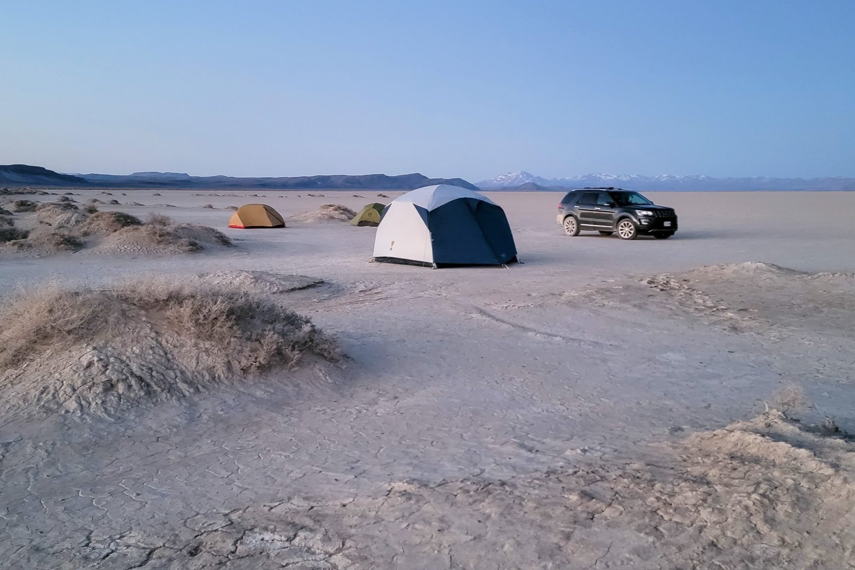 Camping and backpacking tents in the Alvord Desert