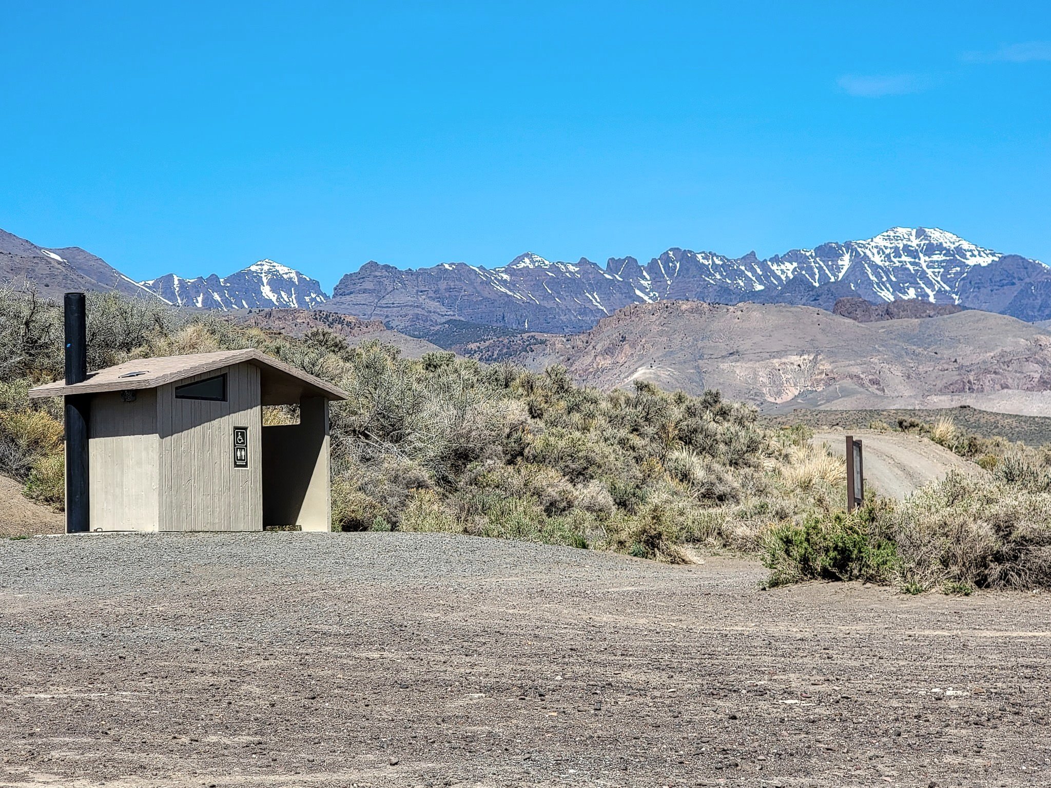 Pit toilet at the Frog Spring Alvord Desert Access turnout