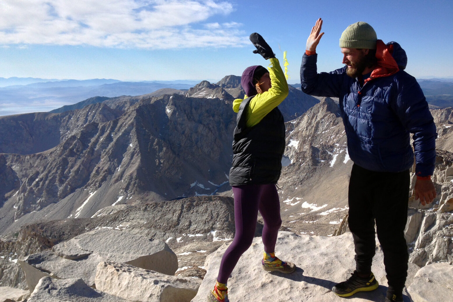 On the summit of Mt. Whitney (14,505 feet above sea level)