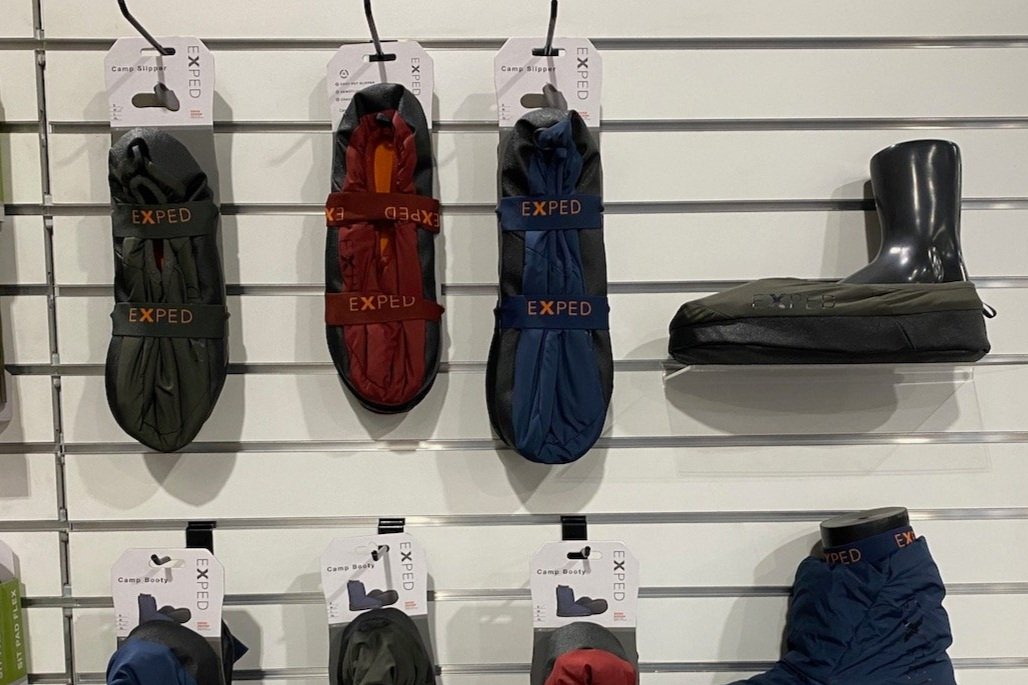 A display of Exped Camp Slippers