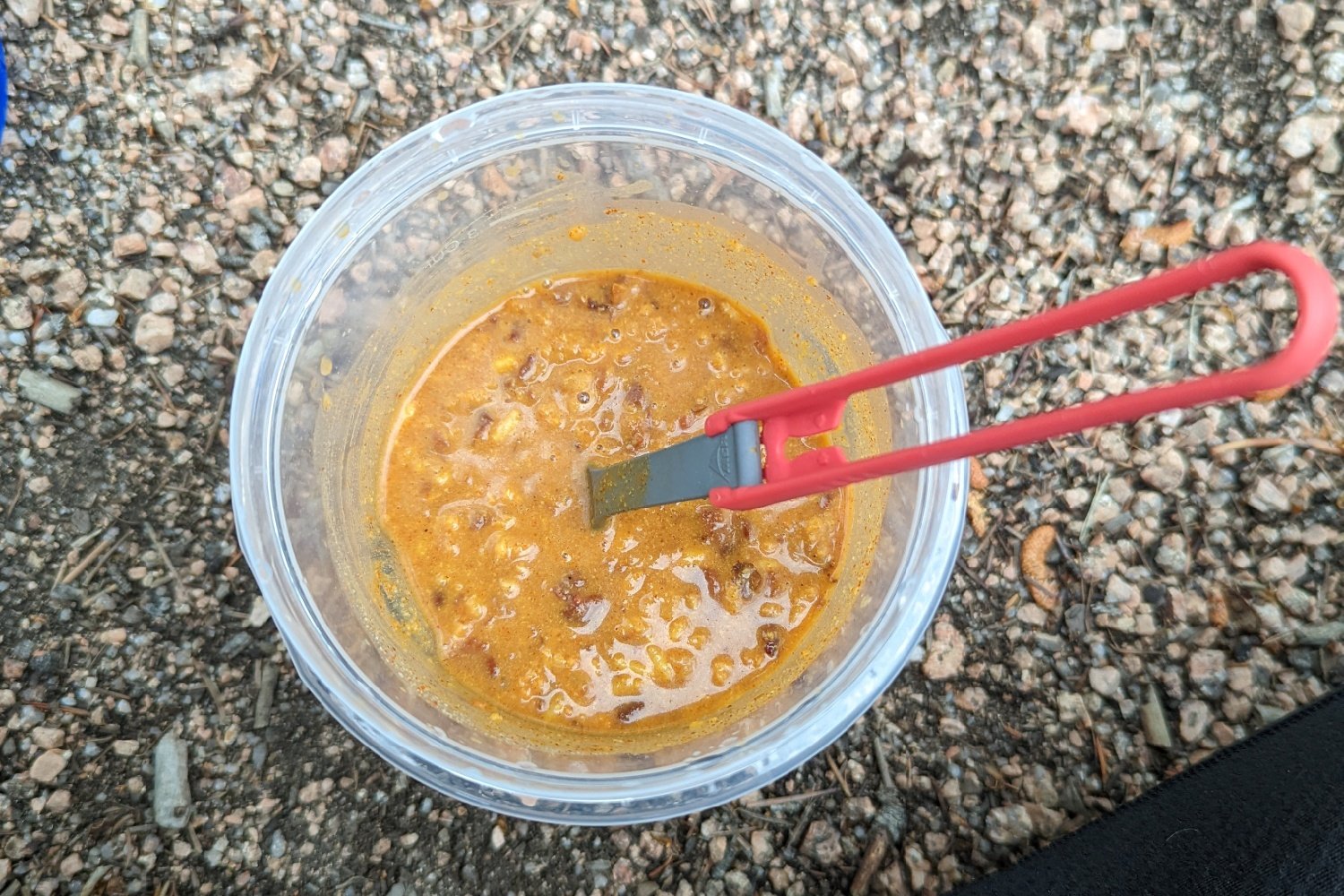 cold soaked beans inside a Ziploc container