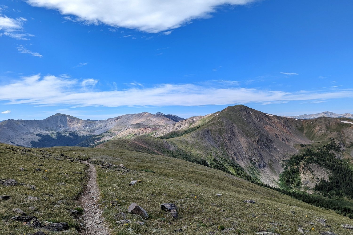 The Colorado Trail following along the Continental Divide