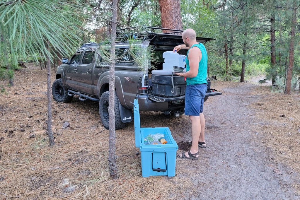 family camping trip equipment