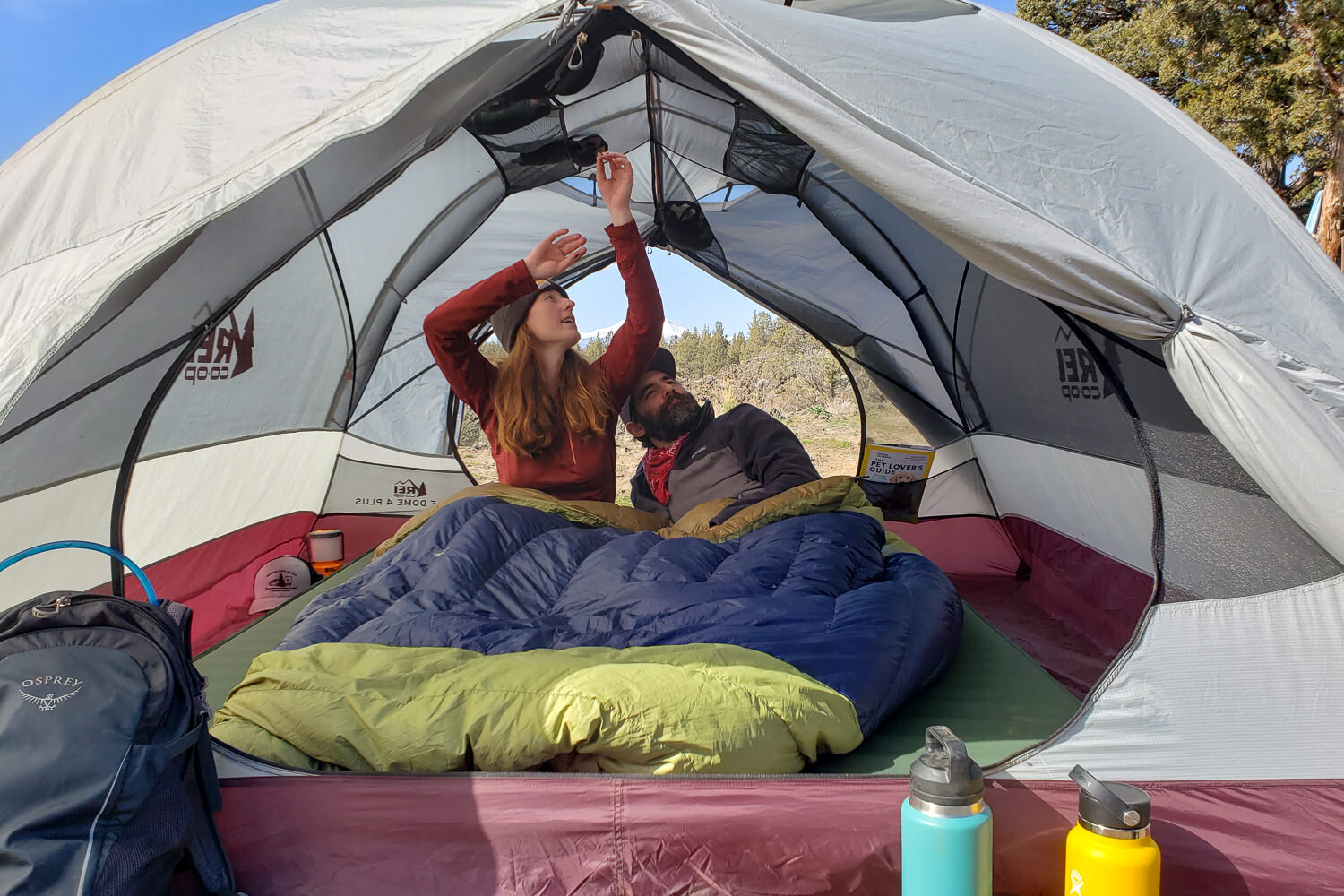 The REI Half Dome has a ton of useful storage pockets and plenty of space for a couple or small family.