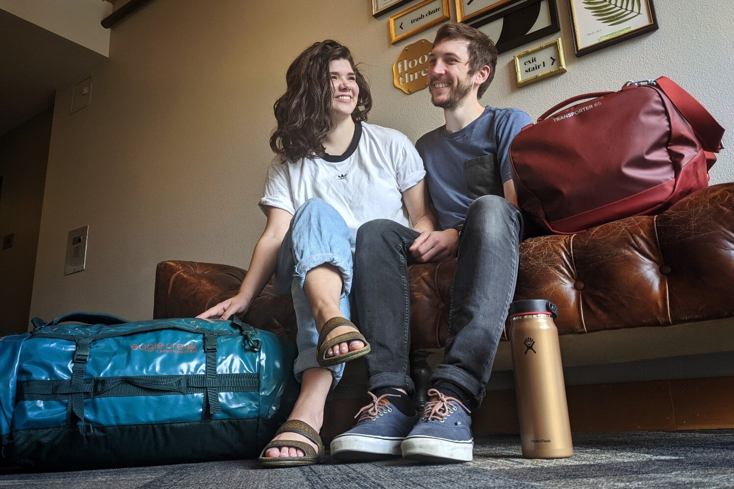 Lightweight duffel bags, like the Eagle Creek Cargo Hauler 60 (left) and Osprey Transporter 65 (right), are more comfortable to wear as a backpack