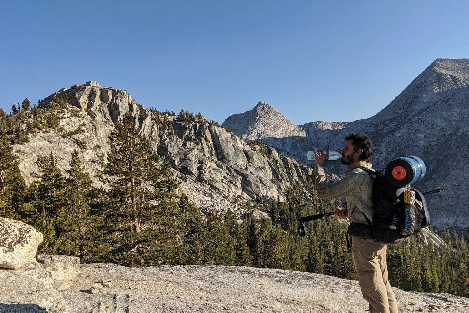 We take a Smartwater Bottle or two on pretty much every backpacking trip we go on because they’re ultralight and they fit well in the side pockets of backpacking backpacks.