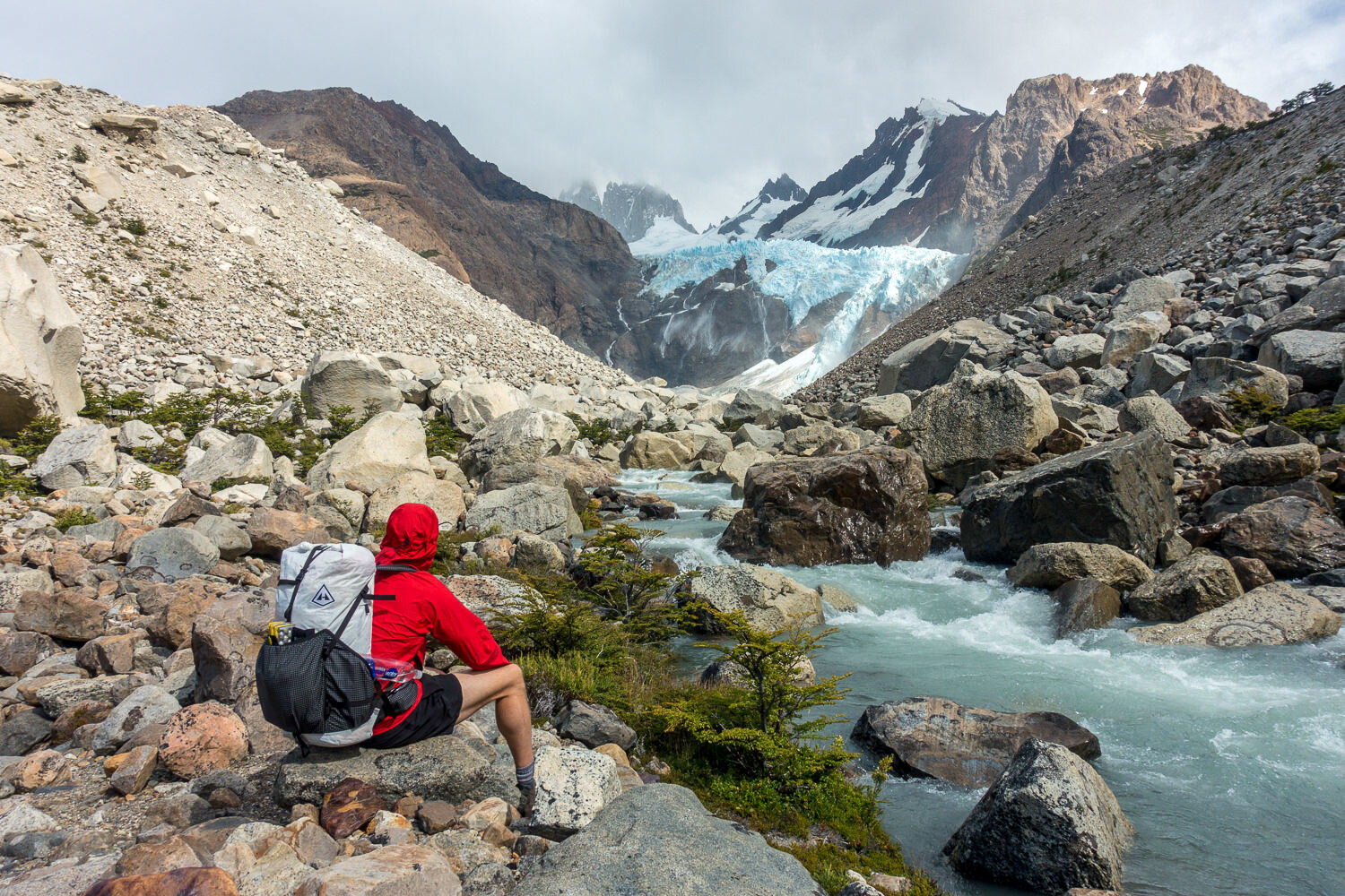 USING A rain jacket TO STAY WARM on A summer backpacking trip IN pATAGONIA