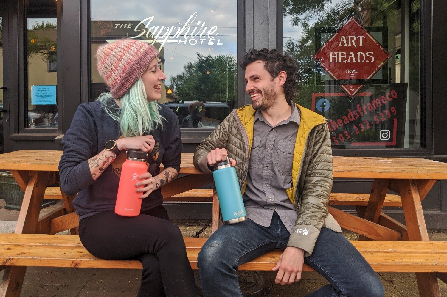 The Hydro Flask Wide Mouth (left) and Yeti Rambler (right) are two of our favorite insulated water bottles.