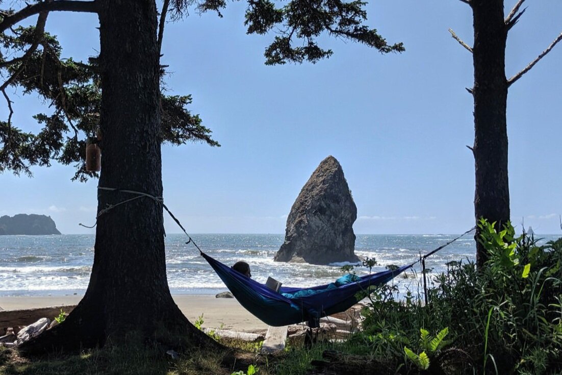 orange travel hammock