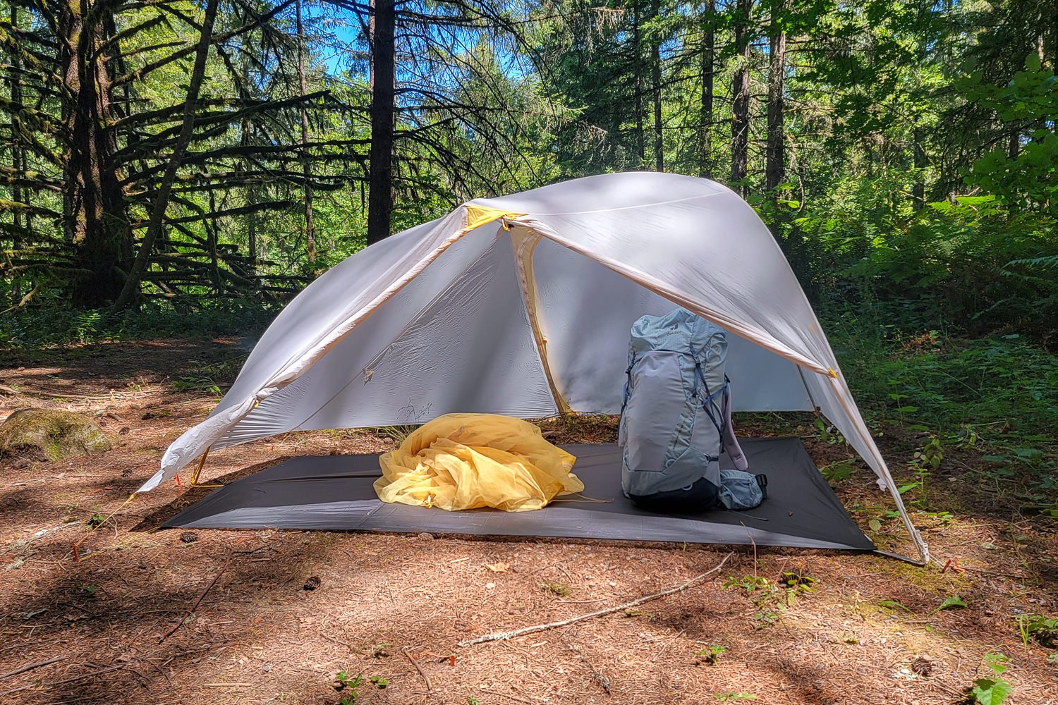 The Tiger Wall UL2 set up in 'fast fly mode' with the Tiger Wall footprint