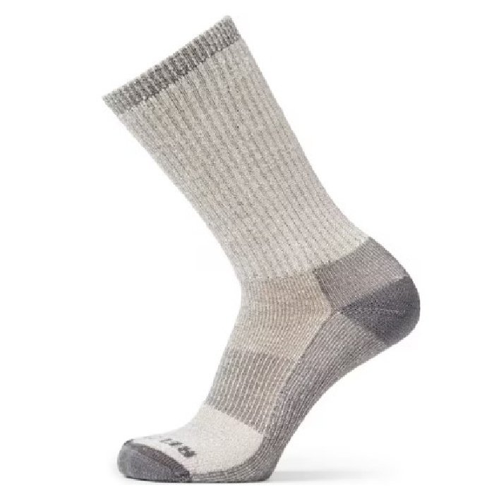 Grey and beige crew length sock