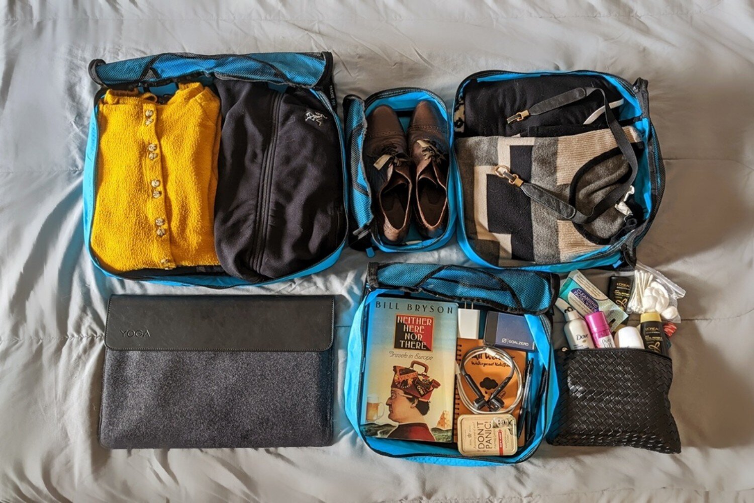 Packing cubes help keep your things organized in your bag.