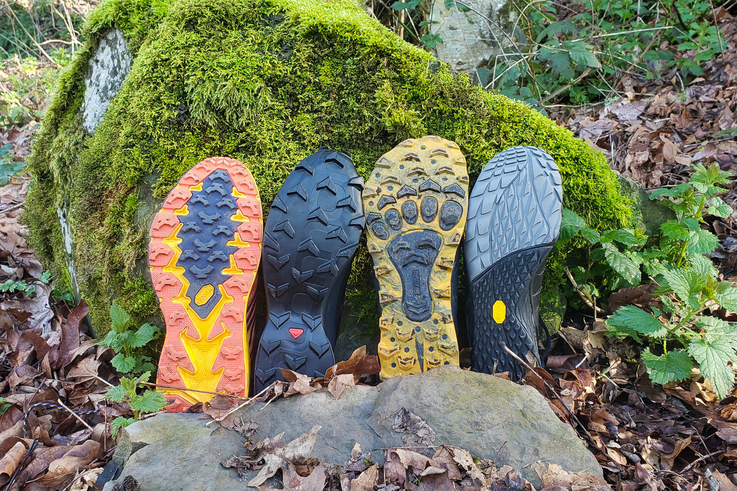 Comparing Tread Patterns On the Hoka One One Speedgoat 4, Salomon Speedcross 5, Altra Lone Peaks, and Merrell Trail Glove 5