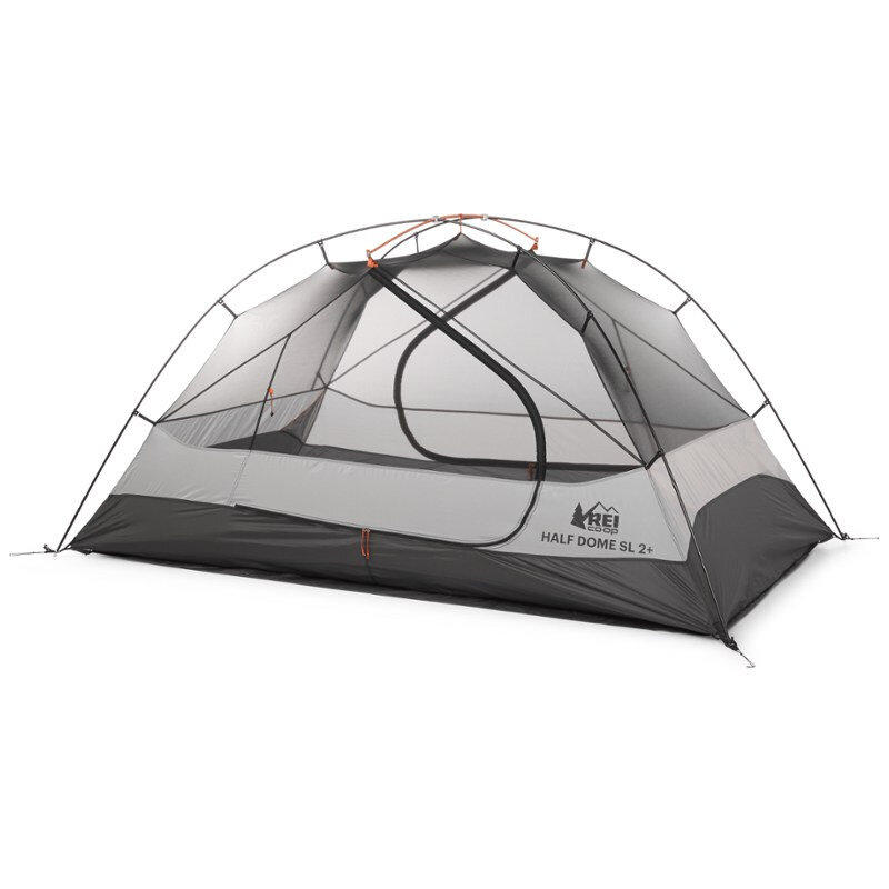 Stout grey and white tent with breathable mesh material