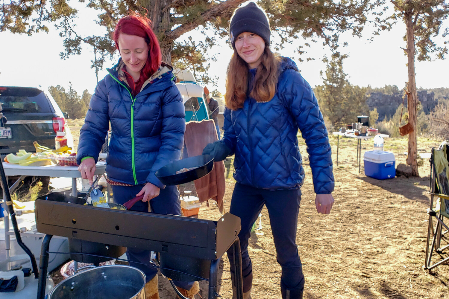 If you aren’t tight on space, a stove like the Camp Chef Explorer Two-Burner is worth it’s weight for multi-day camping for a group