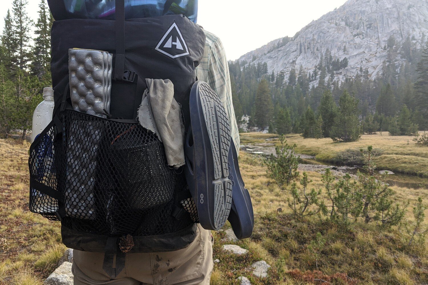 Packing along the BUDGET-FRIENDLY OOFOS OOriginals for a backpacking trip in the Sierras.