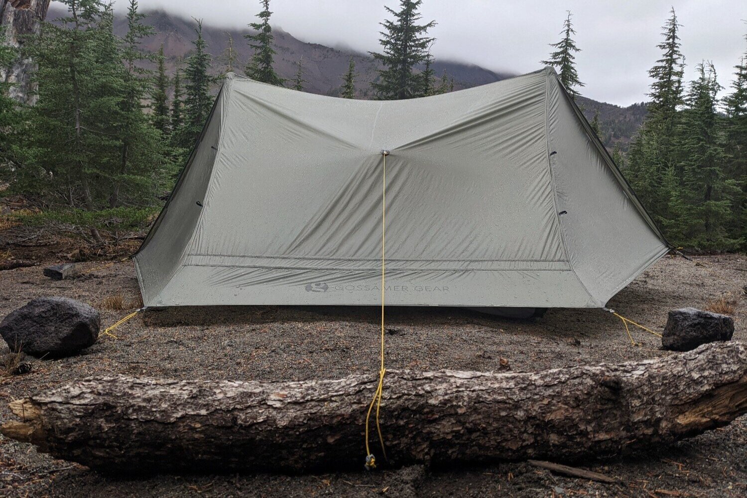 Non-freestanding tents, like the Gossamer Gear The Two, use trekking poles and guylines for a full pitch.