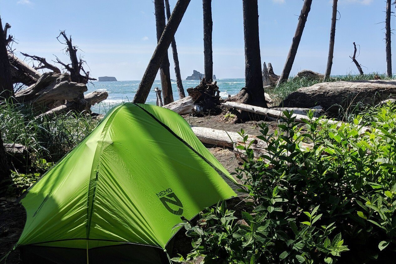 The NEMO Hornet 2P is a very comfortable shelter for a solo hiker.