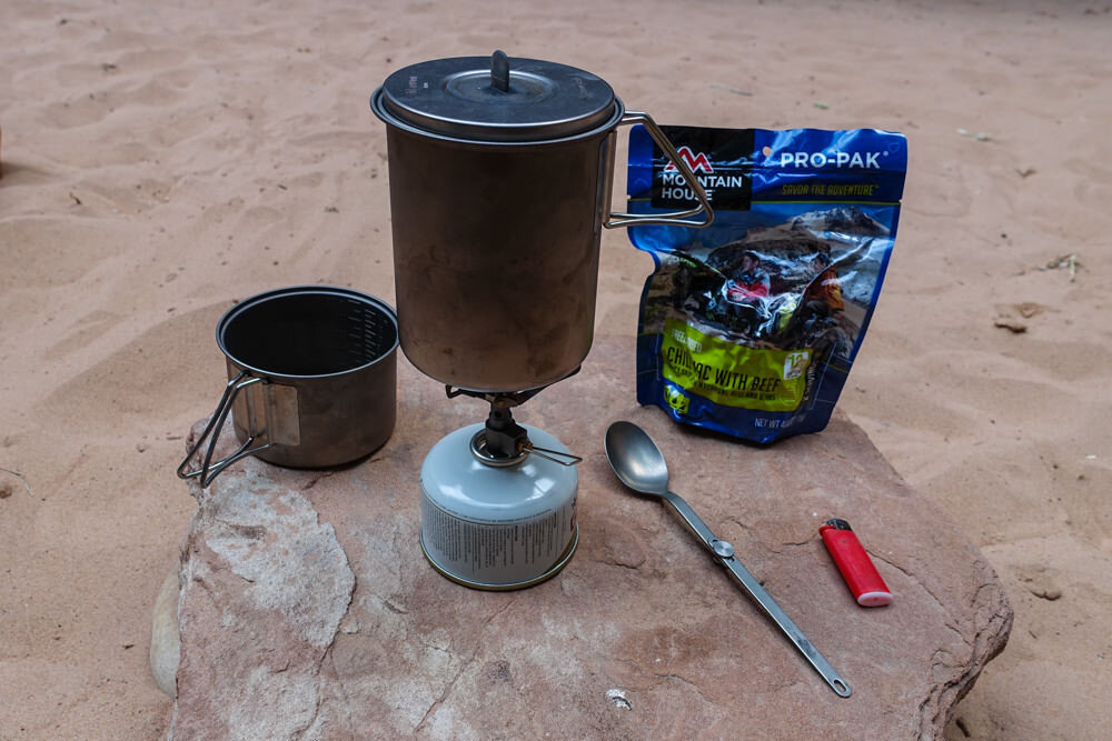 The Snow Peak Mini Solo Cookset is made of titanium, which is incredibly durable & lightweight