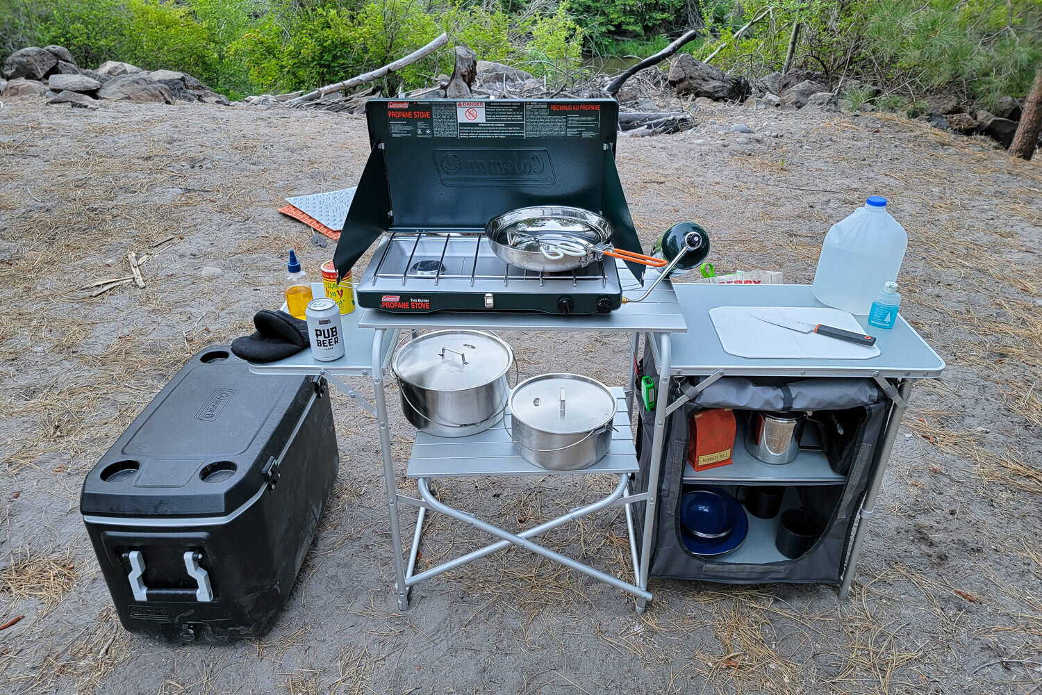 The Mountain Summit Gear Deluxe Roll Top Kitchen has space for everything, but it’s still relatively light & compact