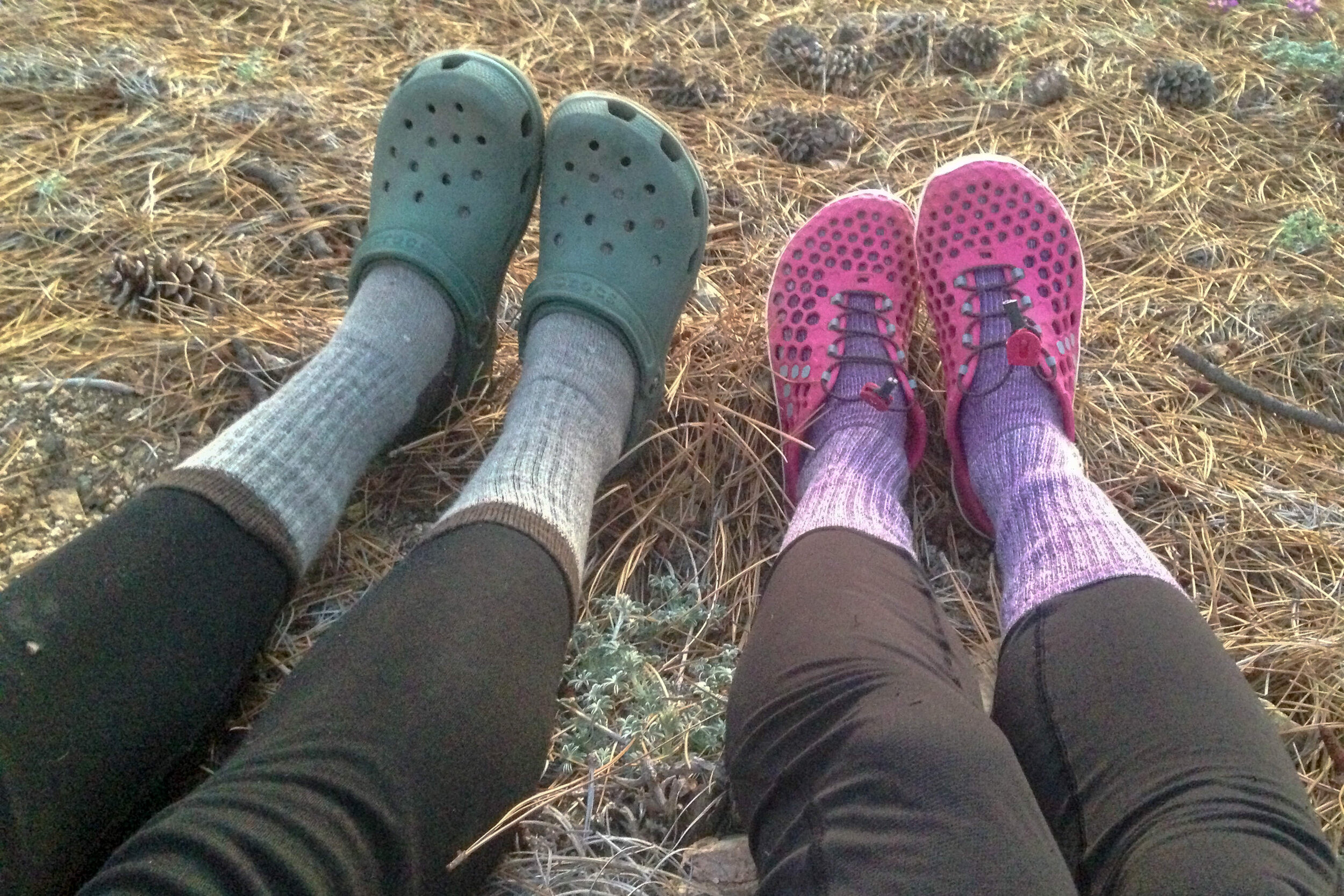 Crocs (Left) and vivobarefoot ultra 3 (right)