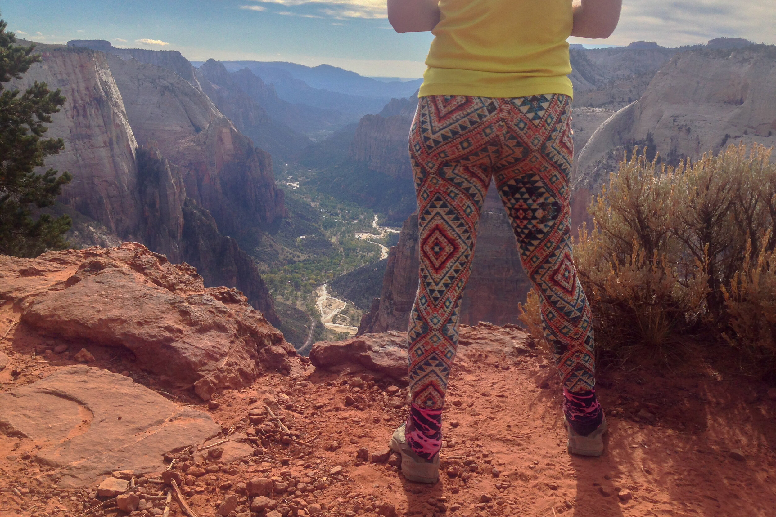 synthetic leggings are a popular alternative to hiking shorts or nylon pants for women