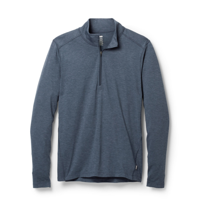 Stock image of REI Midweight Half Zip Base Layer Top